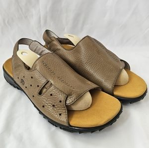 DUNHAM Olive Green Leather Slingback Sandals Women's Size 9B